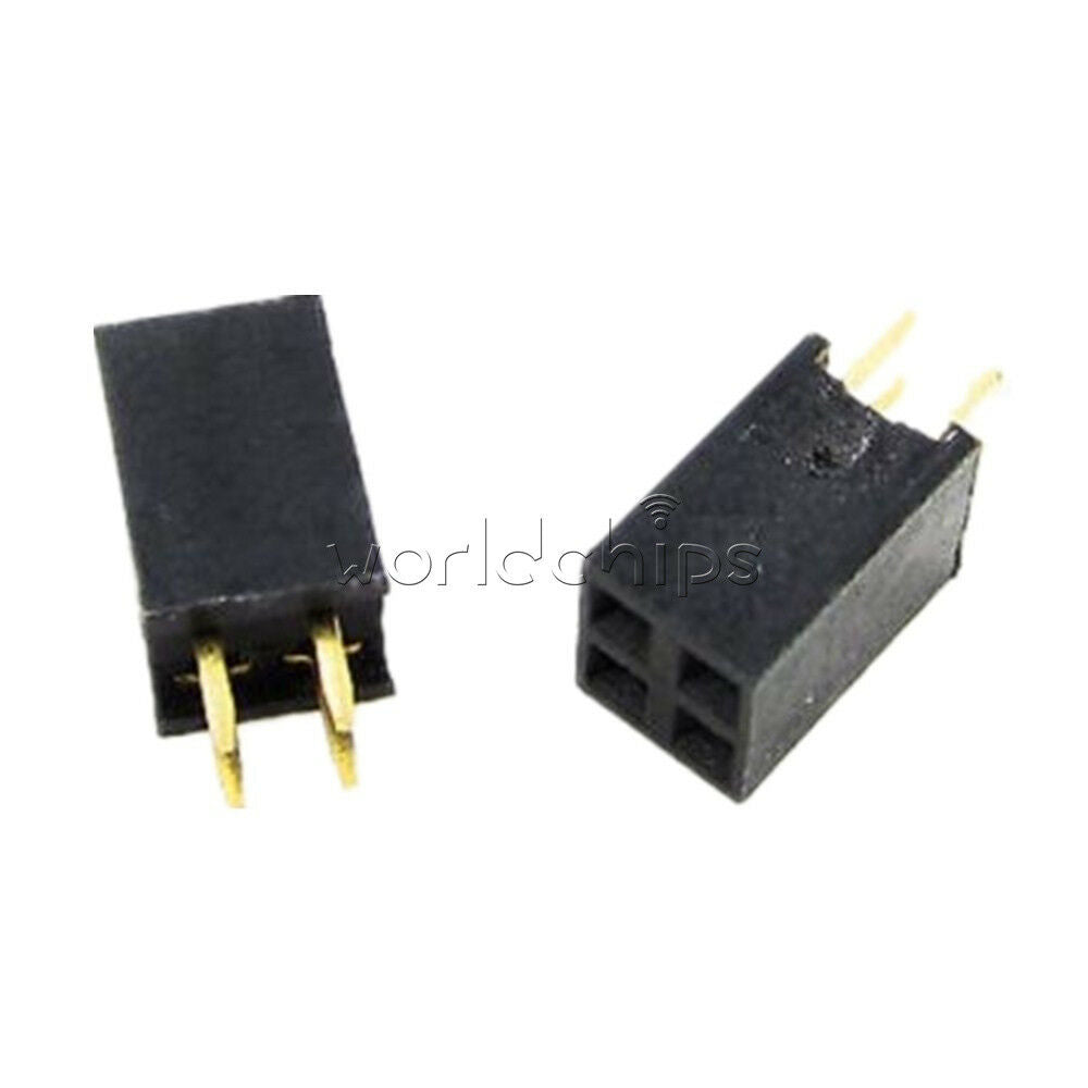 20Pcs 2.54mm 2x2Pin Double Row Female Straight Header Pitch Socket Pin Strip