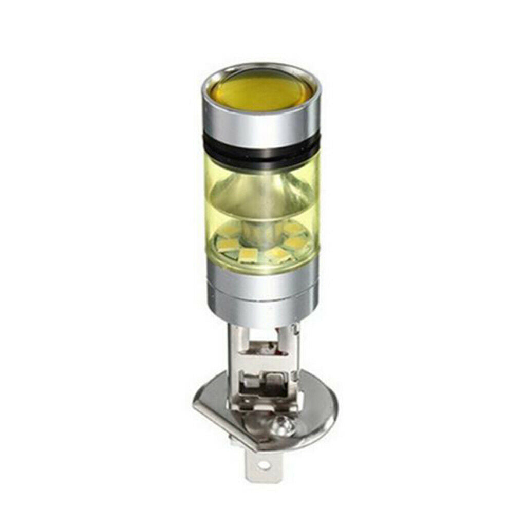 2pcs Fog Lights H1 100W Yellow Projector Lamp Bulbs Duct Car