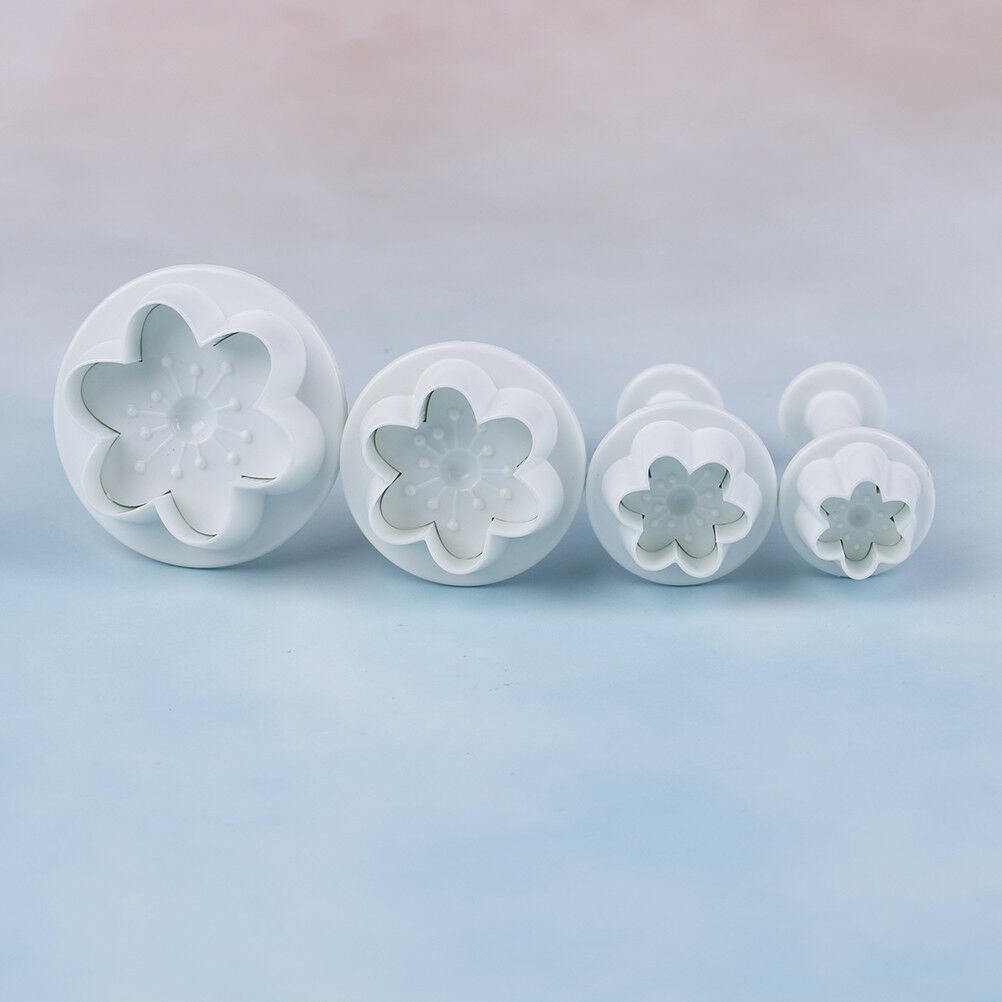 4 Pcs/set Peach blossom shape plastic cookie cutters flower series biscuit.l8