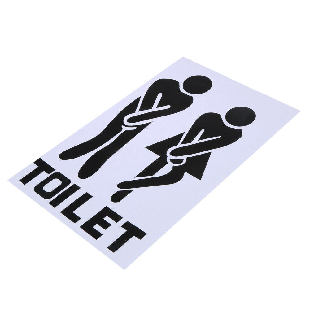 Removable Bathroom Door Wall Stickers Man Woman Toilet Sign Paste @