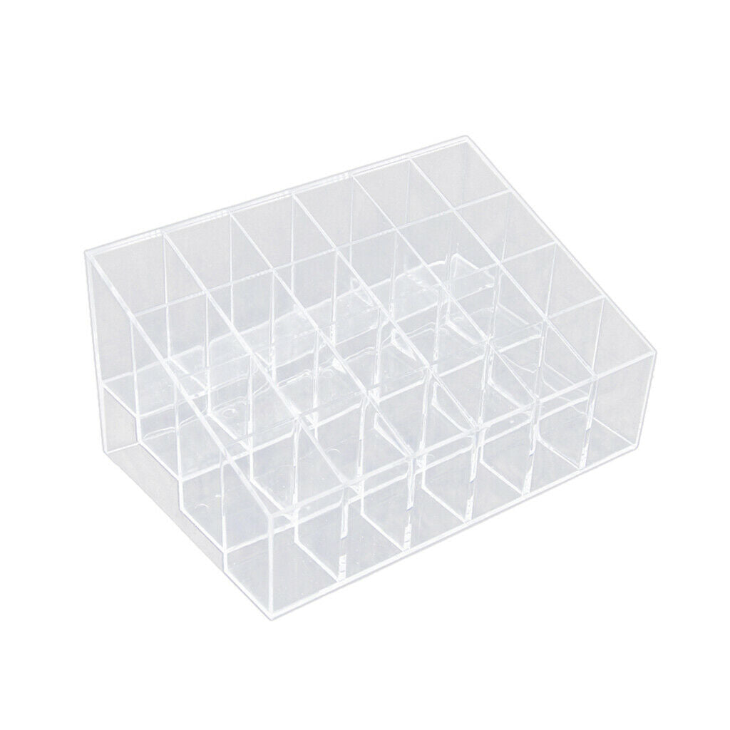 2 lot 24 Compartments Acrylic Lipstick Lip Gloss Eyeliner Display Stand Box