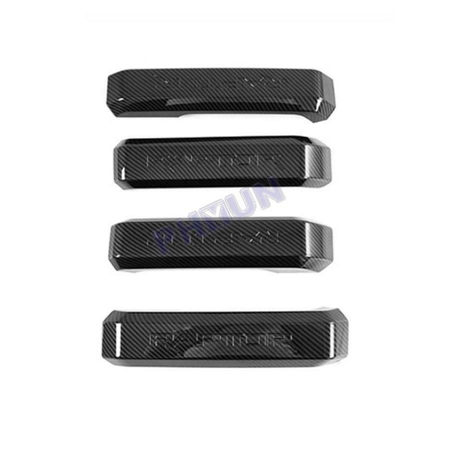For 2015-17 Ford F150 4x Inner Door Handle Cover Trim Carbon Fiber Look Interior