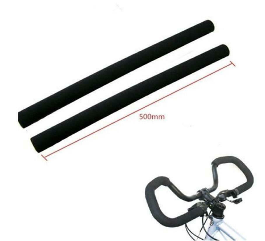 2pcs Bicycle Cycling Bike MTB Soft Rough Black Tube Foam Rubber Handlebar Grips