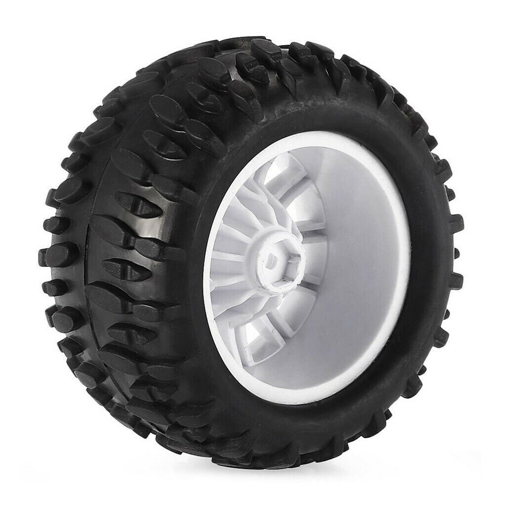 2x Rubber Tires Wheel Rim Tires For 1/16 RC HSP HPI ZD