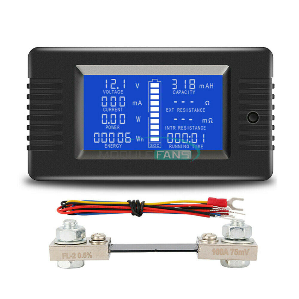 PZEM-015 Battery Tester Monitor DCVoltage Current Power Capacity Table+50A Shunt