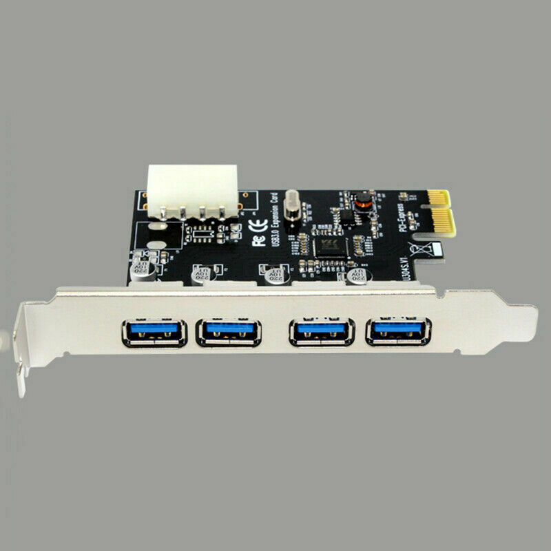 PCI-E to USB 3.0 4-Port PCI Express Expansion Card Adapter Hub VIA 5Gbps Speed 1