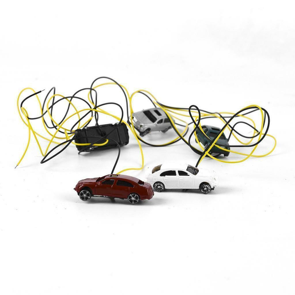 10x 1:200 Z Gauge Plastic Light Painted Cars Mini Street Buildings Accessory