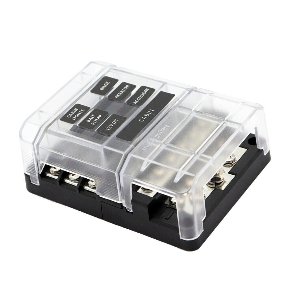DC 32V 6 Way LED Fuse Boxes Block Holder Car Boat Automotive Auto