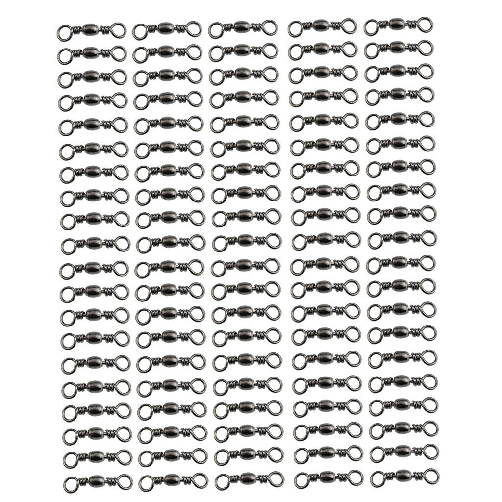 100 Pieces Rolling Barrel Swivels Bearing Hook Ring Fishing Accessories 28mm