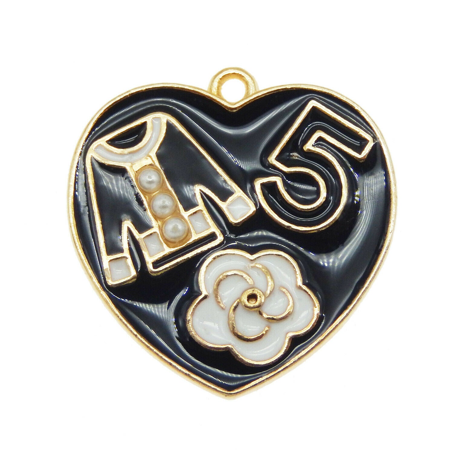 6PCS/Lot Colorful Enamel Heart Flower Cloth Pendant Charms for Bracelet Necklace