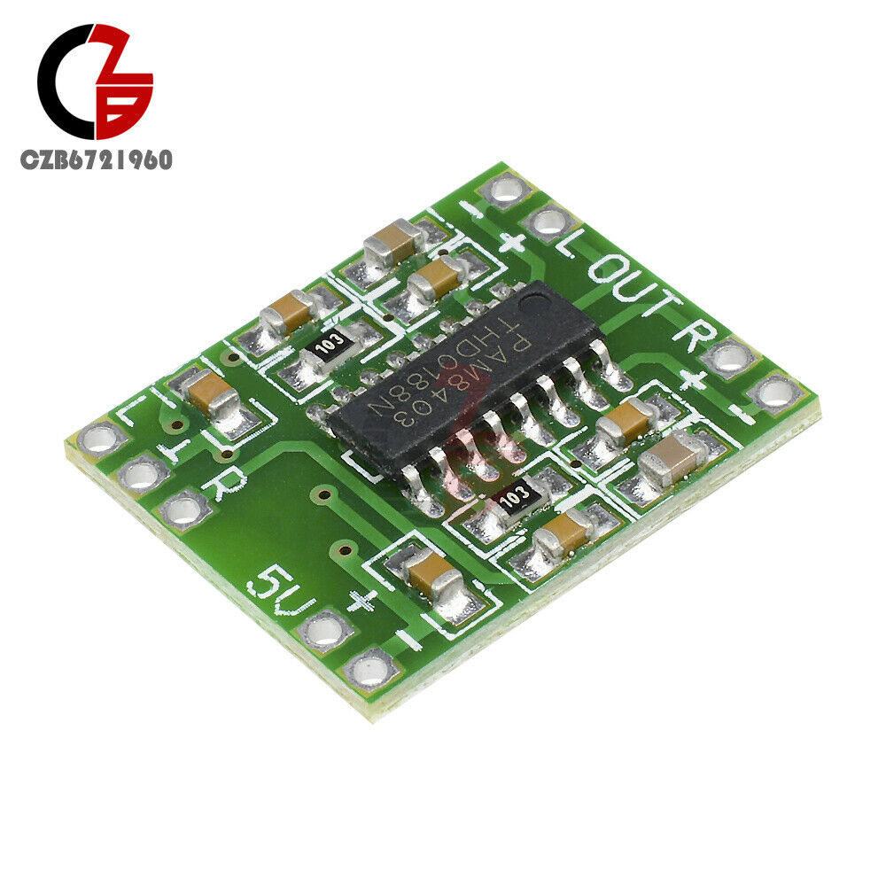 10x Mini PAM8403 Audio Module 5V Digital Amplifier Board Class D 2x3W USB Power