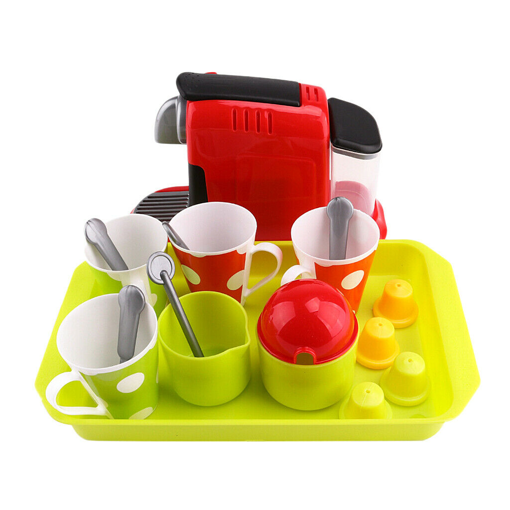 21pcs Plastic Simulation Coffee Maker Playset Kitchen Pretend Toys For Kids