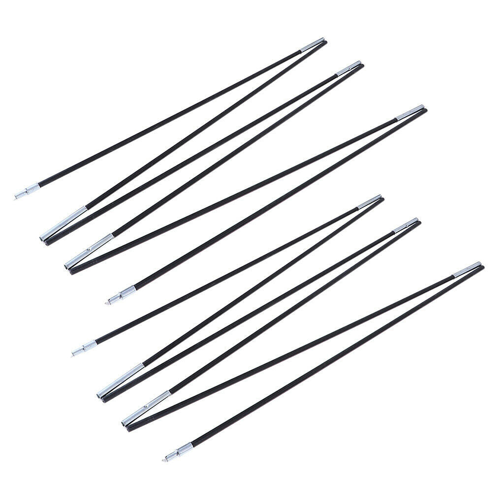 2X 2Pcs Portable Lightweight Replacement Fiberglass Tent Poles With Carrying Bag