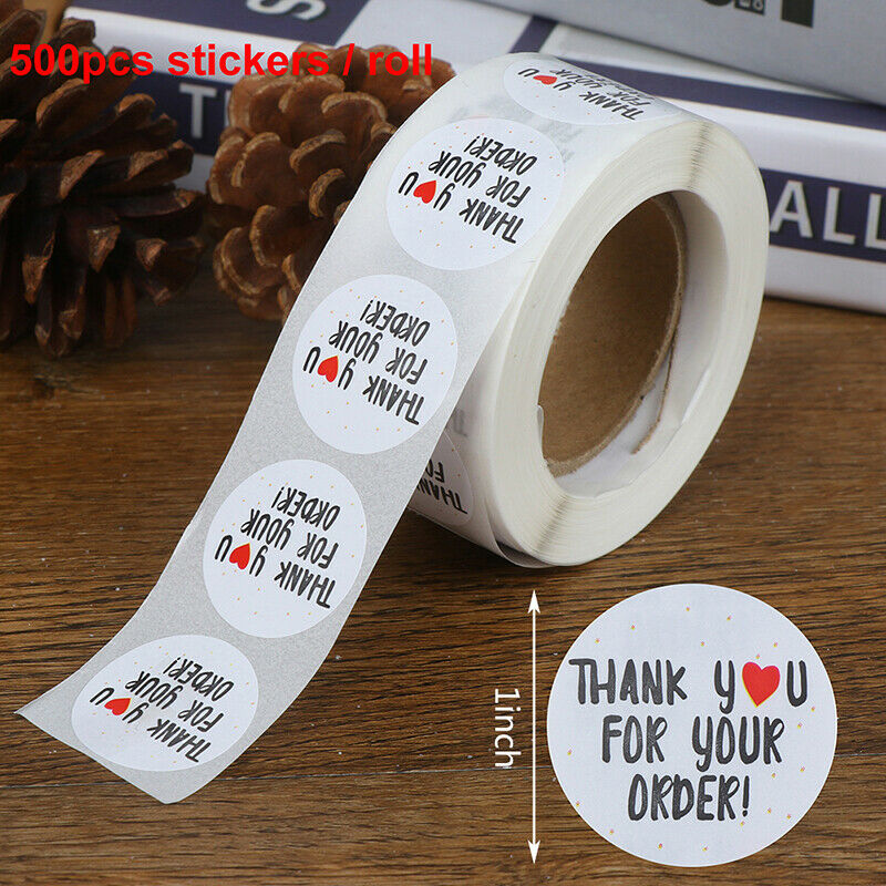 500pcs/roll round thank you for your order sealing stickers gifts bag lab.l8