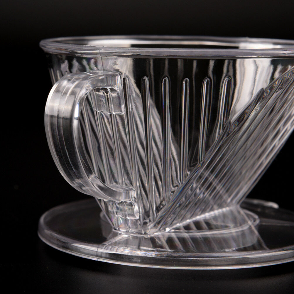 Clear Coffee Filter Cup Cone Drip Dripper Maker Brewer Holder Plastic Reus  Tt