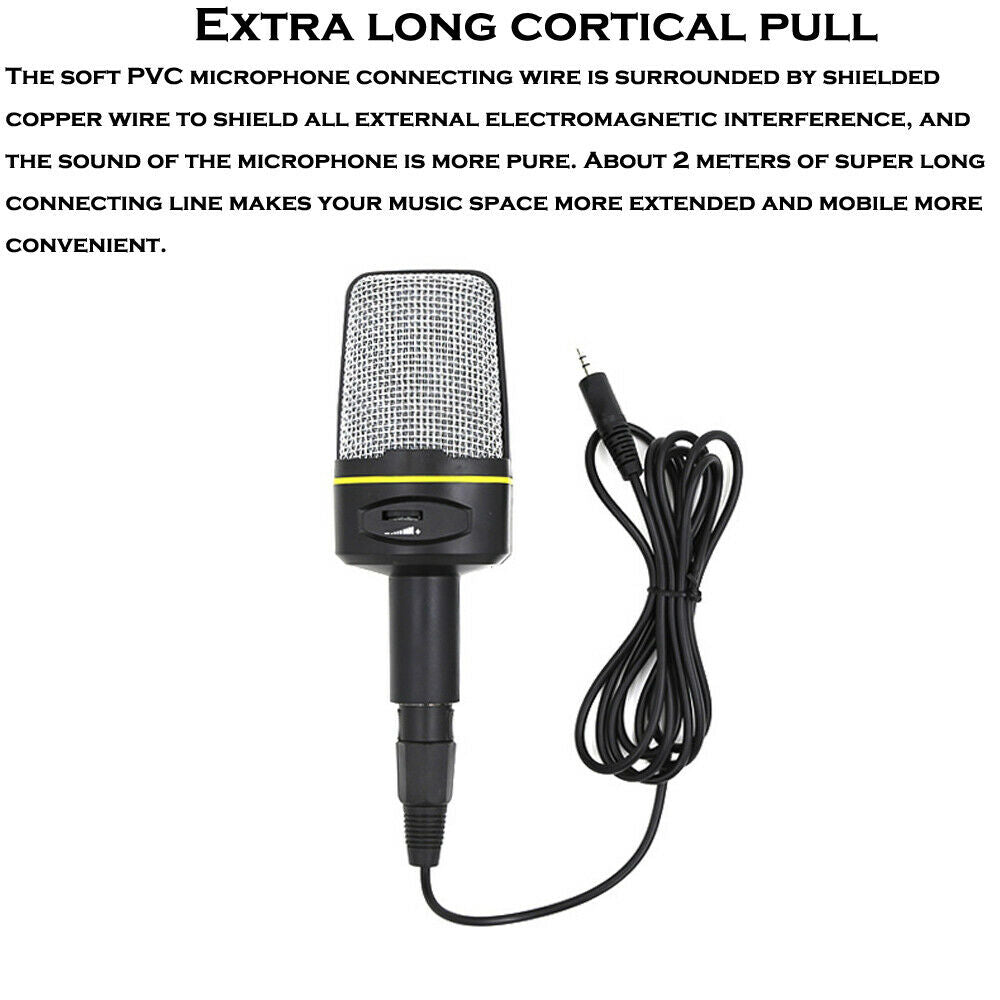 Multipurpose Computer Game KTV Live Broadcast Condenser Microphone +Bracket
