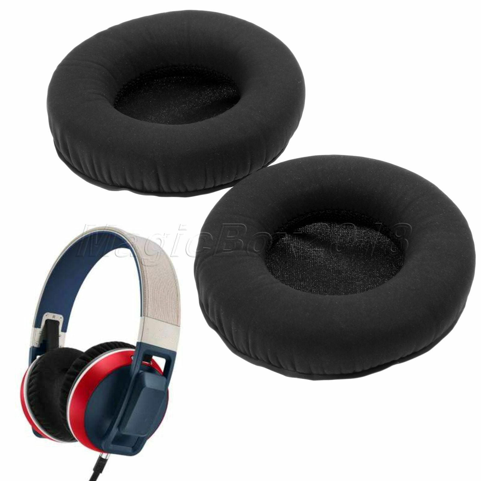Black Foam Ear Pad Cushion Earpads 9X4.5X2 For Sennheiser Urbanite XL Headphones