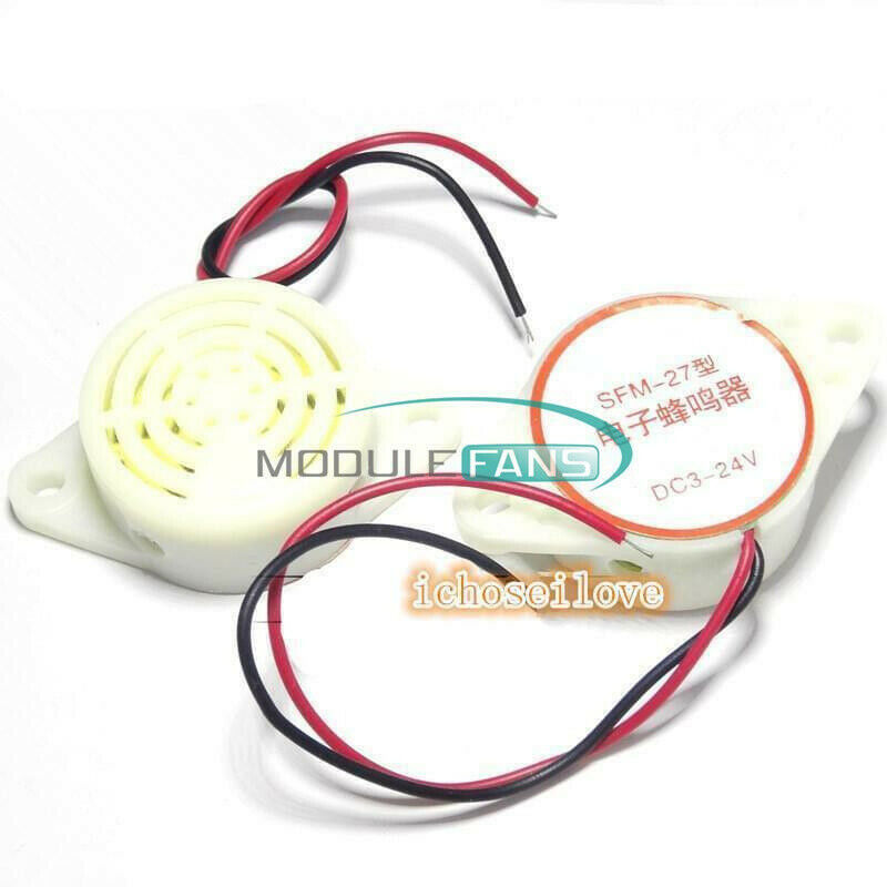 10PCS DC 3-24V SFM-27 90DB Intermittent Beep Alarm Electronic Buzzer Sounder
