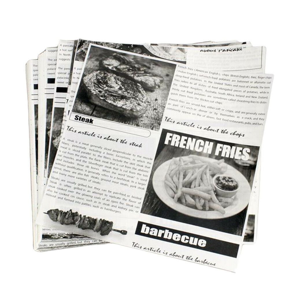 Disposable Oil Paper French Fries Cup Fried Popcorn Storage Box English