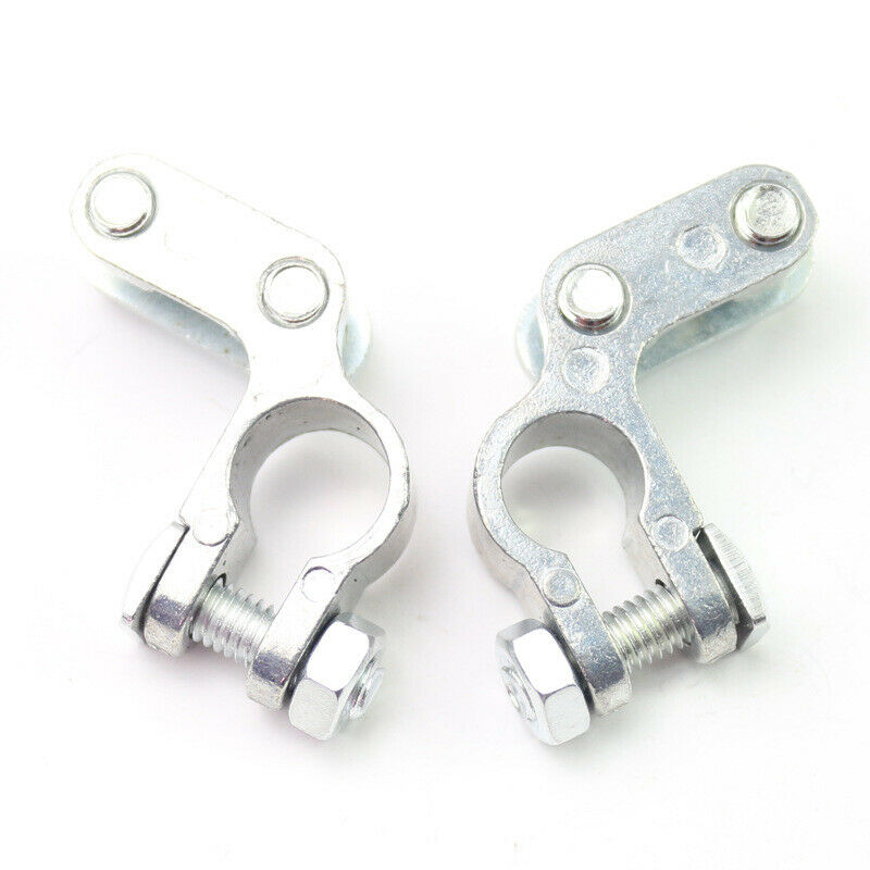 2Pcs Small Thin-Column Binaural Battery Clips Terminal Connector Clamp Pile Head