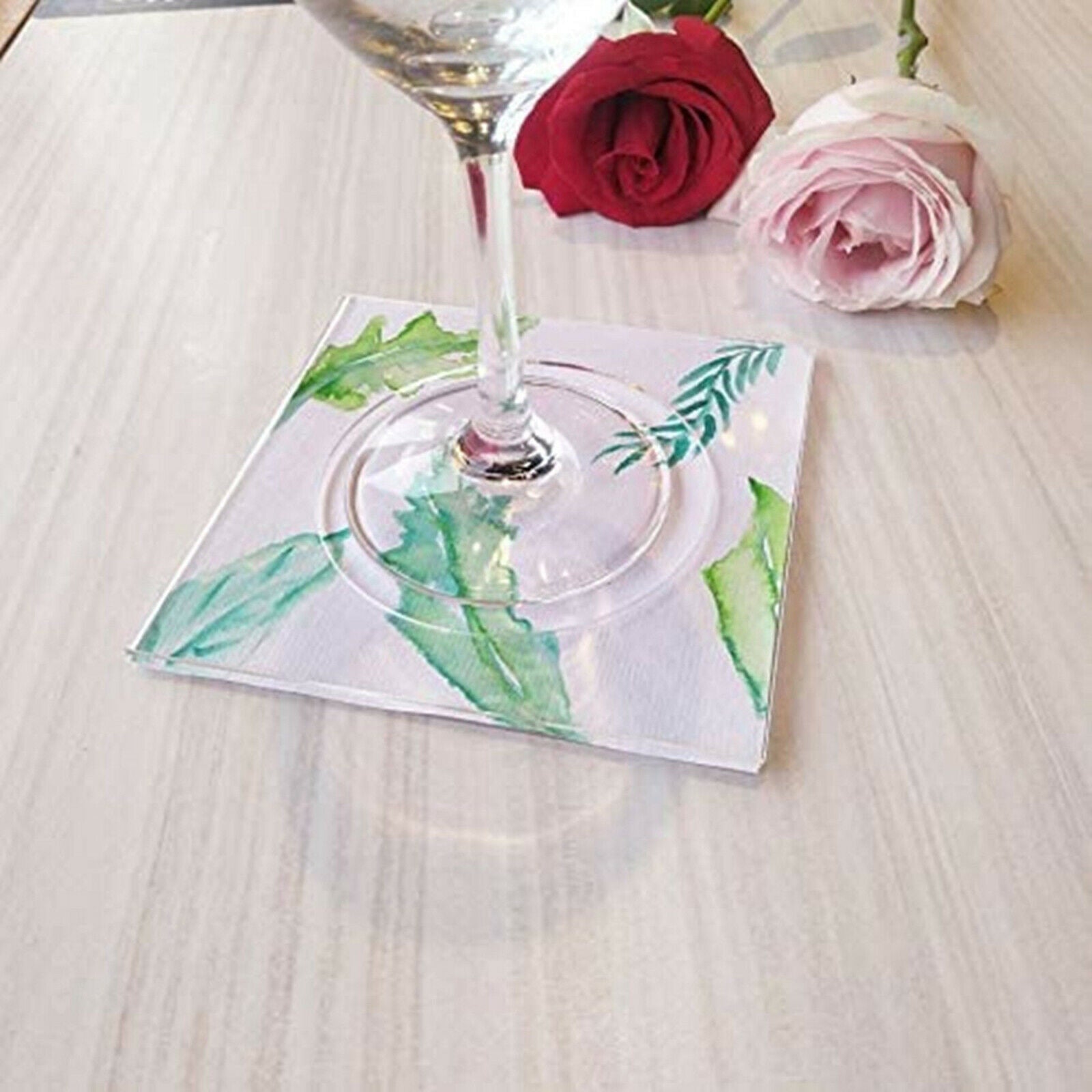 2/Set Transparent Acrylic Cocktail Napkin Holder Coasters Dining Table