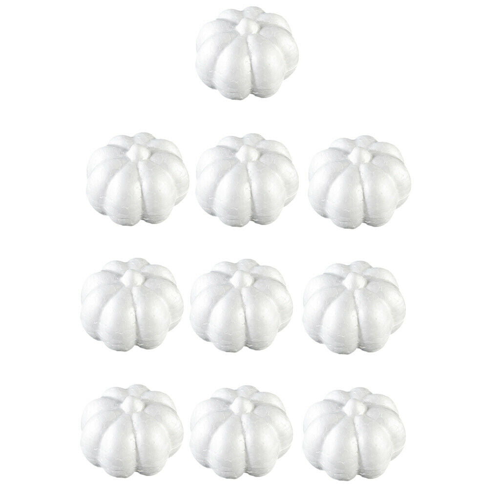 10pcs White Halloween Pumpkin Polystyrene Styrofoam Foam Decor DIY Kid Craft