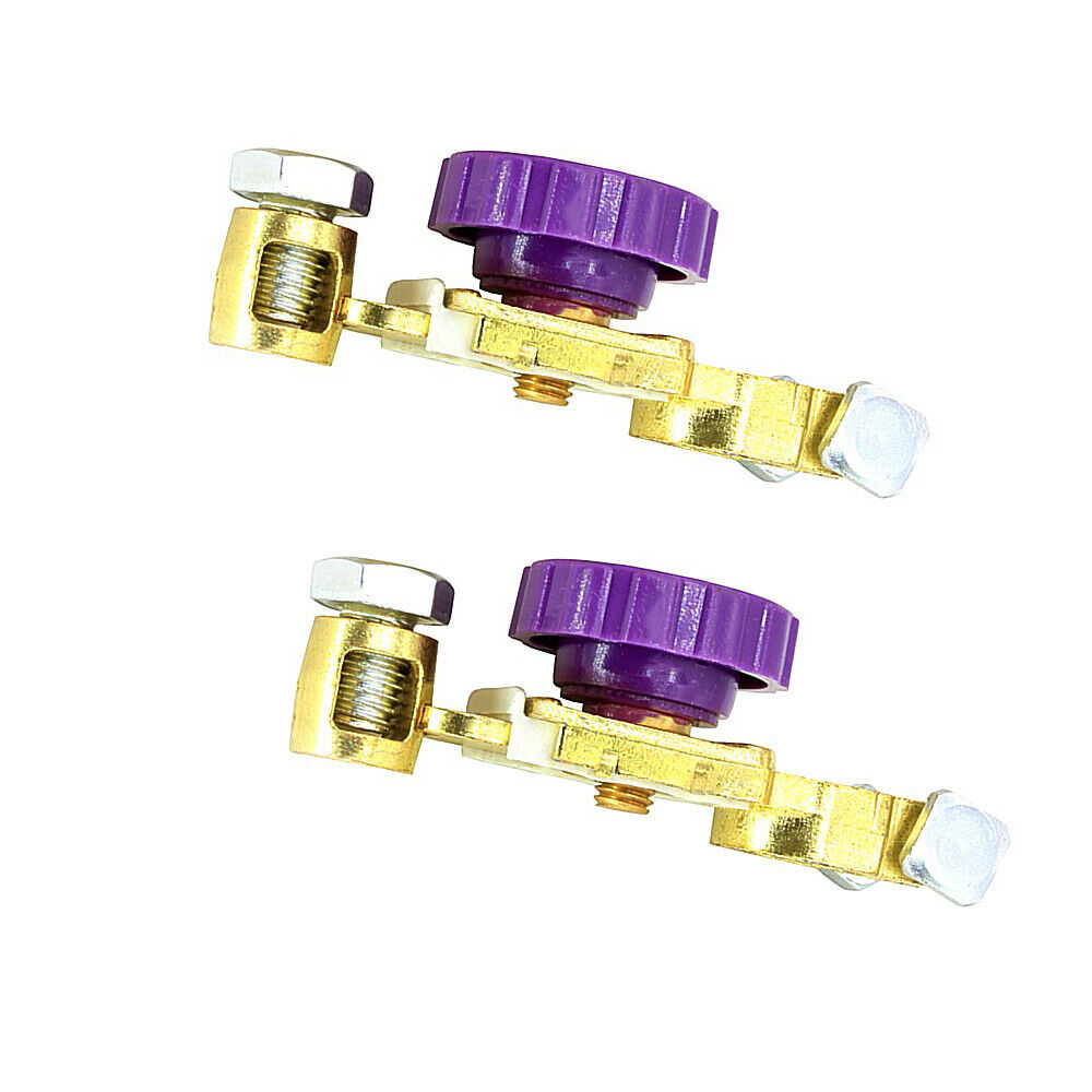2PCS Pure Copper Car SUV Truck Battery Terminal Disconnect Switch Link Connector