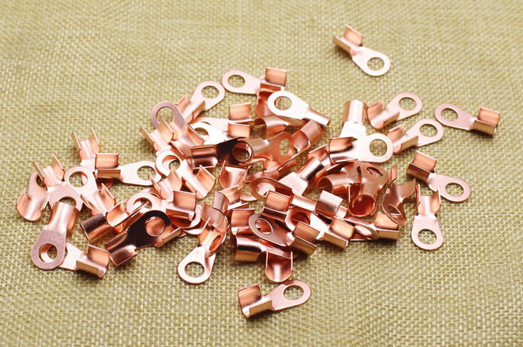Car Copper Battery Cable Terminal Lugs Terminal End Kit Upto 40A Wire 10pc