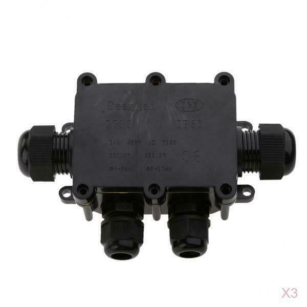 3Pcs 4 Way Outdoor Waterproof IP68 Underground Cable Connectors Junction Box
