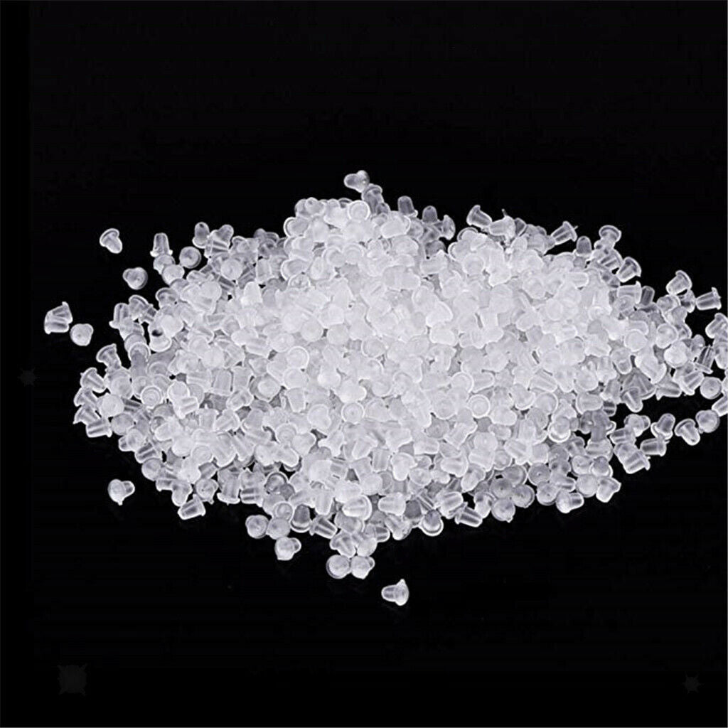1000 pieces clear rubber earring safety backrests for craft