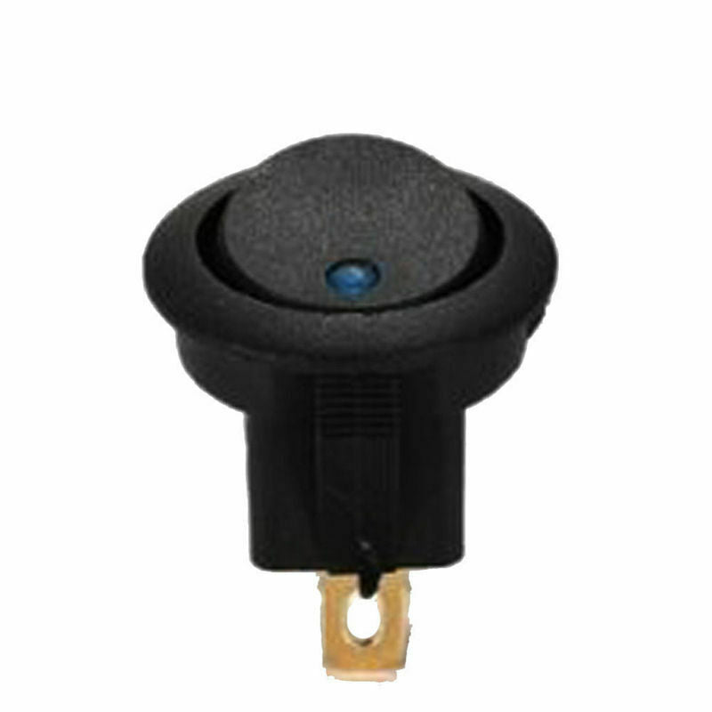 10xCar Round Rocker Dot Boat Switch 16A/12V  Blue LED Light Toggle ON/OFF Switch