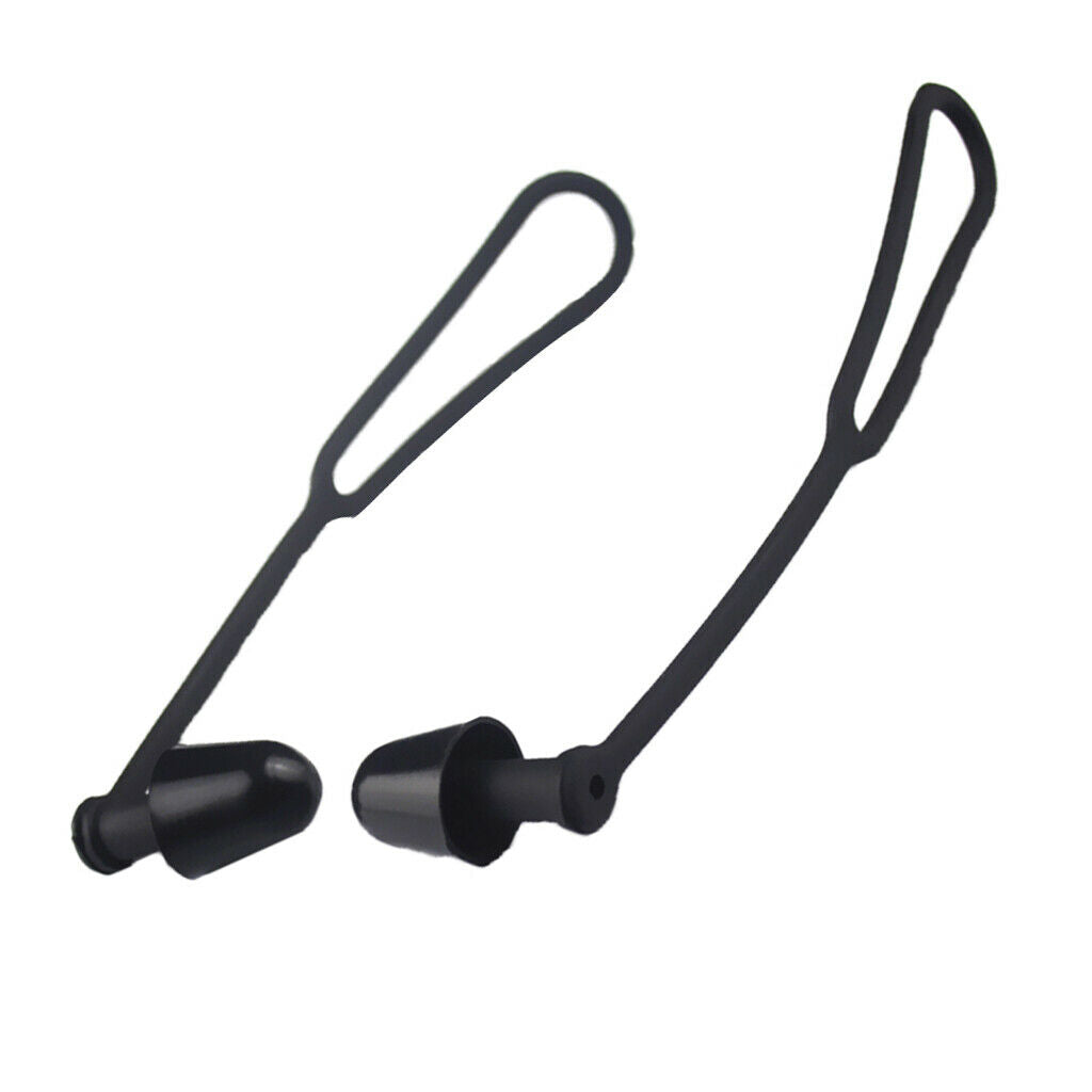 Silicone Gel Anti-lost Swimming Earplugs with Cord for Adults Kids  Black