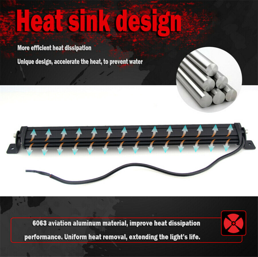 13.4'' 120W 6D Spot Beam LED Work Light Single Row Car SUV Off Road Lamp US Ship