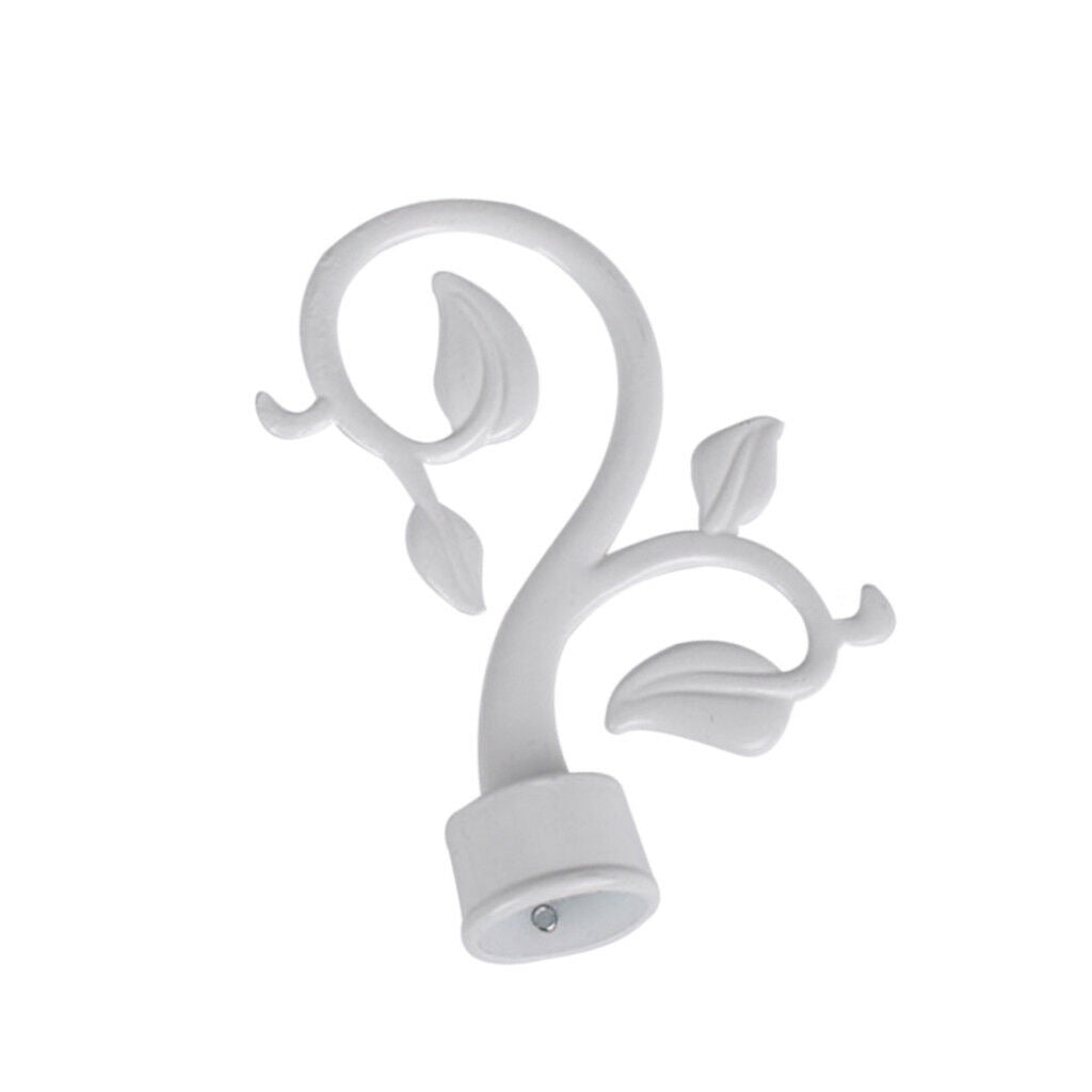 1  Drapery Curtain Rod Ends Caps Finials for 28mm Dia. Pole White L