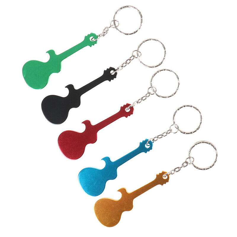 Guitar Bottle Opener Keychain Aluminum Alloy Beer Opener Key Rings for Gi.l8