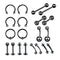 20Pcs Nose Lip Tongue Eyebrow Tragus Navel Belly Ring Piercings 10mm