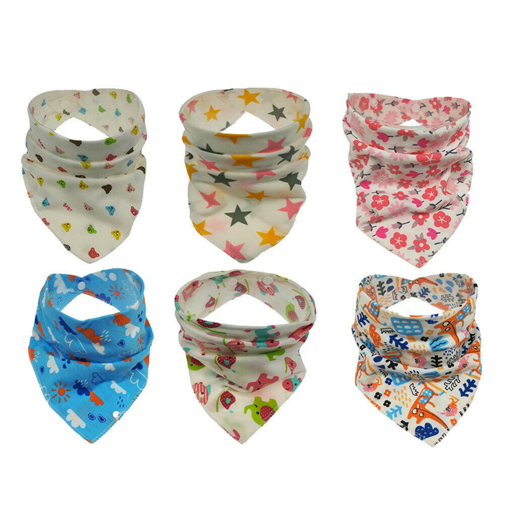 2pcs Lovely Soft Cotton Triangle Baby Bibs Burp Cloths Bibs for Boys Scarf