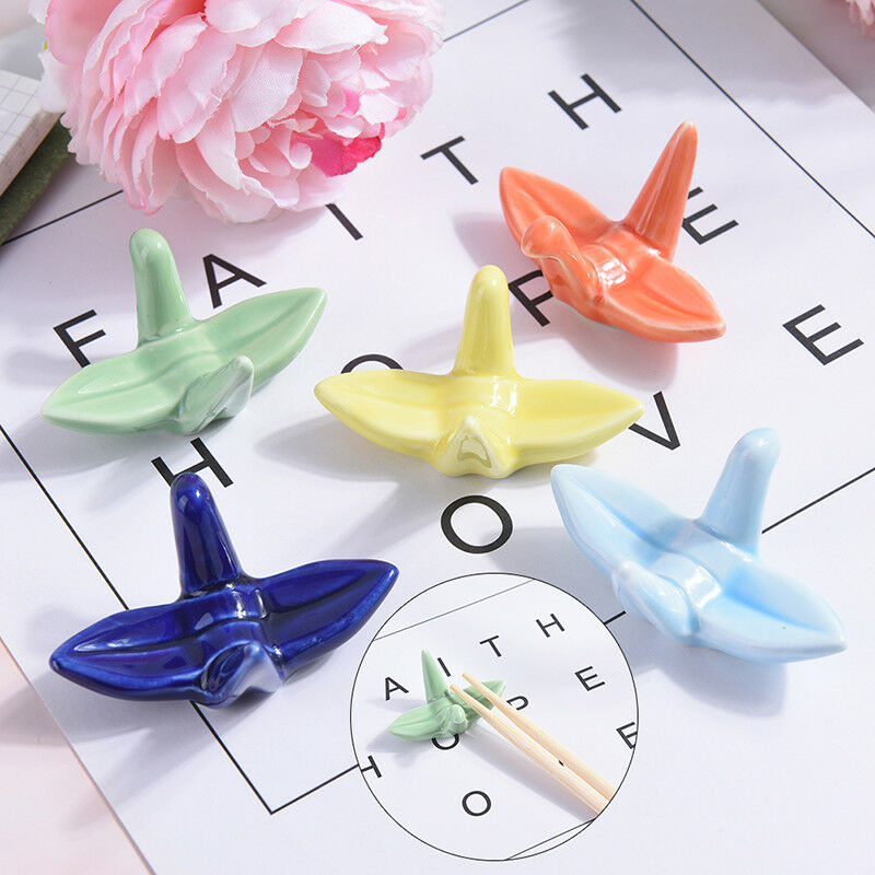 Cute origami ceramic decorative chopstick holder rack spoon fork rest tab.l8