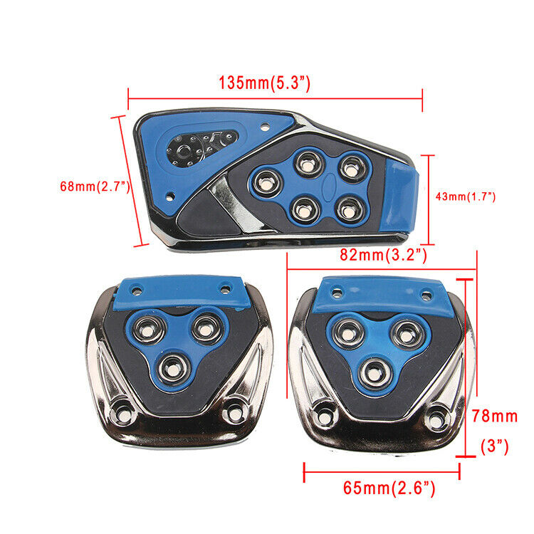 Universal Car Speed Sporty Non-Slip Manual MT Gas Brake Foot Pedal Pad Cover Cap