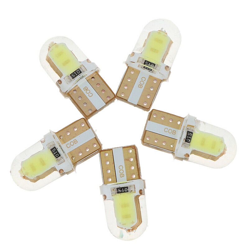 5Pcs T10 194 168 W5W LED COB Bulb 4 SMD Silica Super Bright License Light.l8