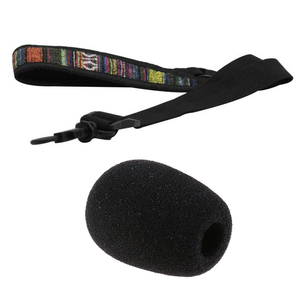 1x Condenser Microphone Sponge Cover Conference Meeting Alto Tenor Sax Strap