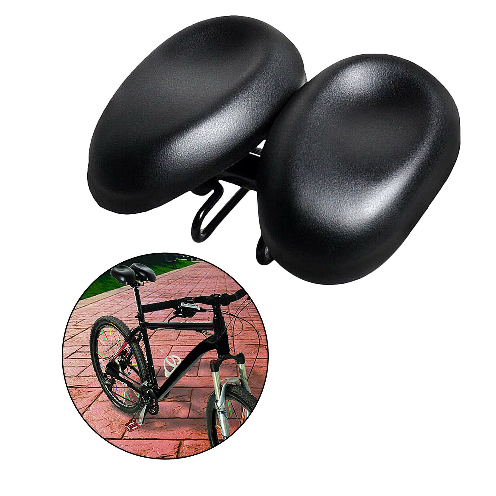 Dual Pad MTB Bike Bicycle Cushion Wide Big Bum Extra Comfort Saddle Seat Pad