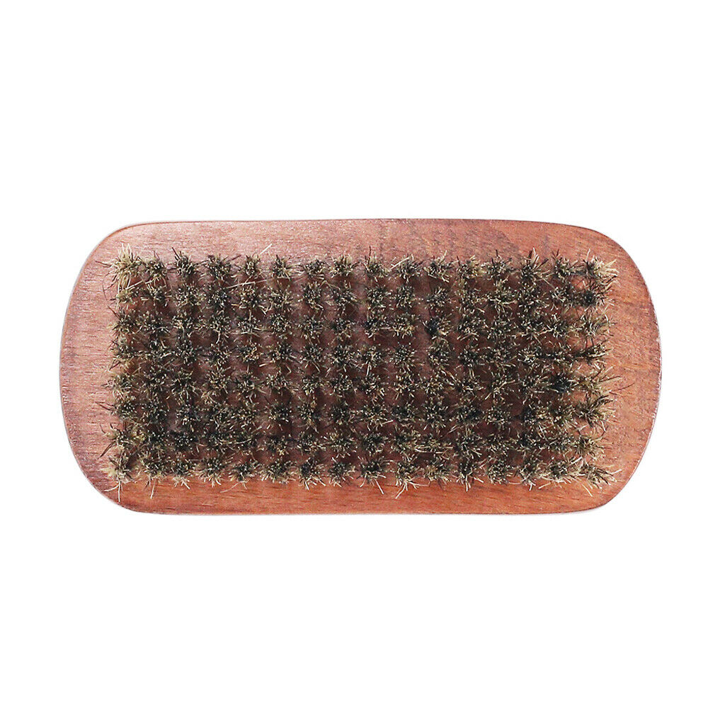 Beard Mustache Facial Hair Grooming Brush for Men Barber Brown Wood