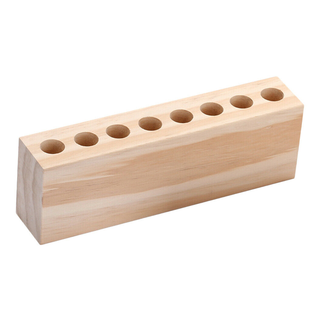 Wood Makeup Storage Organizer 8 Holes Lipstick Holder Cosmetic Case Jewelry