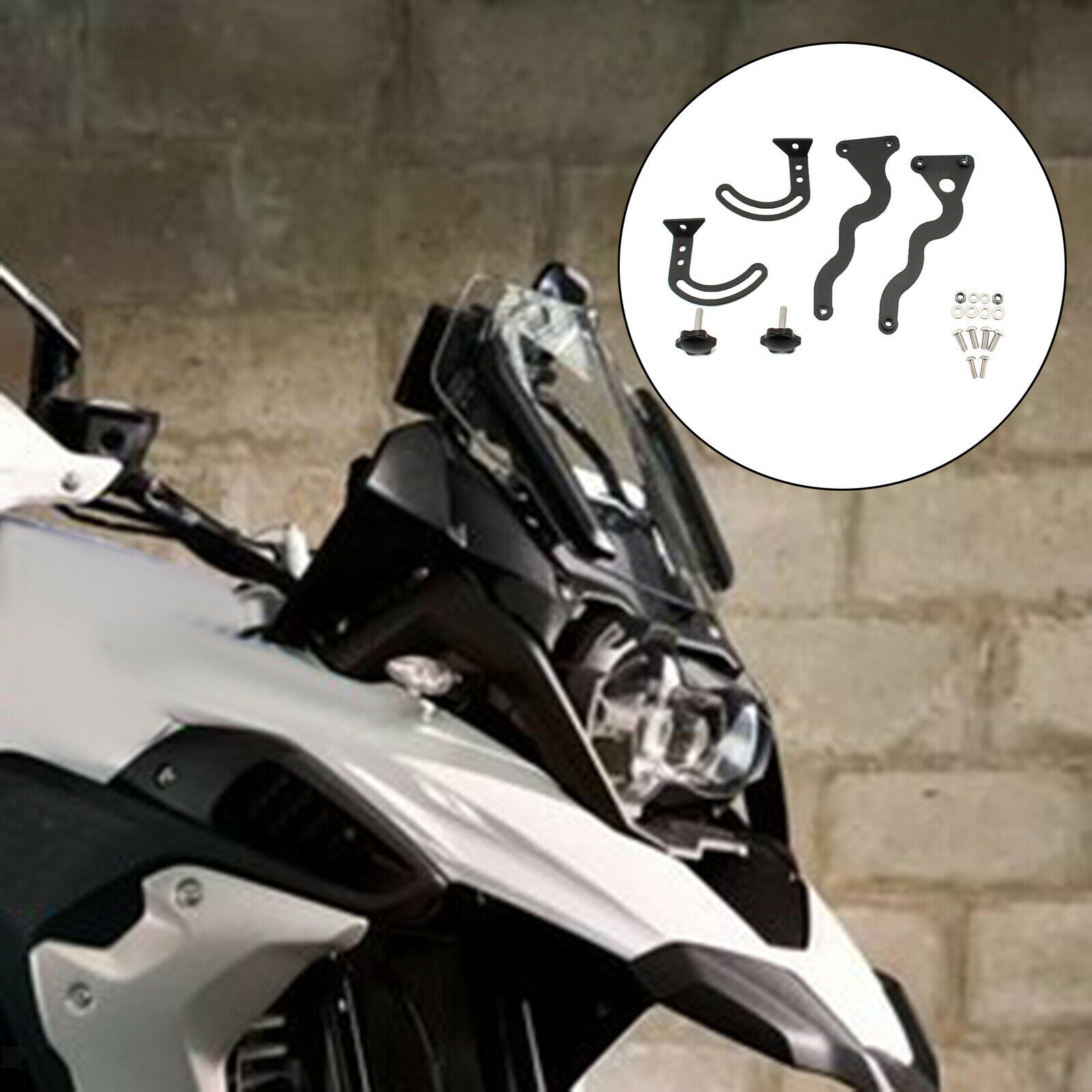 1 Set Iron Motorcycle Windscreen Bracket Kits for BMW R1250GS 18-21 Series