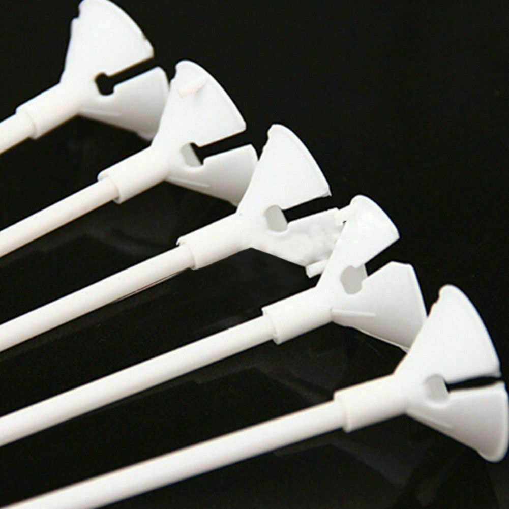 50pcs Balloon Sticks Plastic White Balloon Holder with Cups for Wedding Party