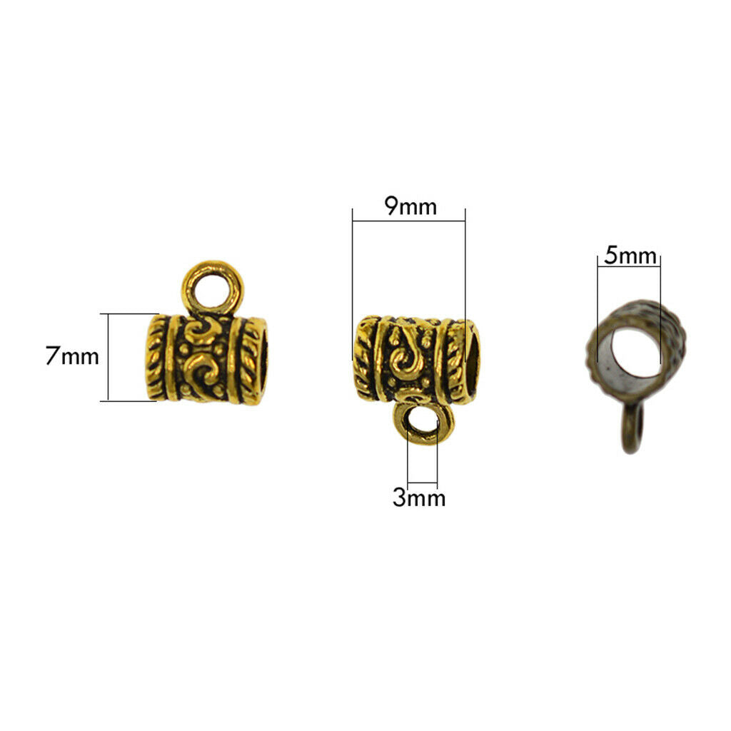 150pcs Beads Bails Connector Necklace Bracelet Jewelry Charm Pendant Hanging
