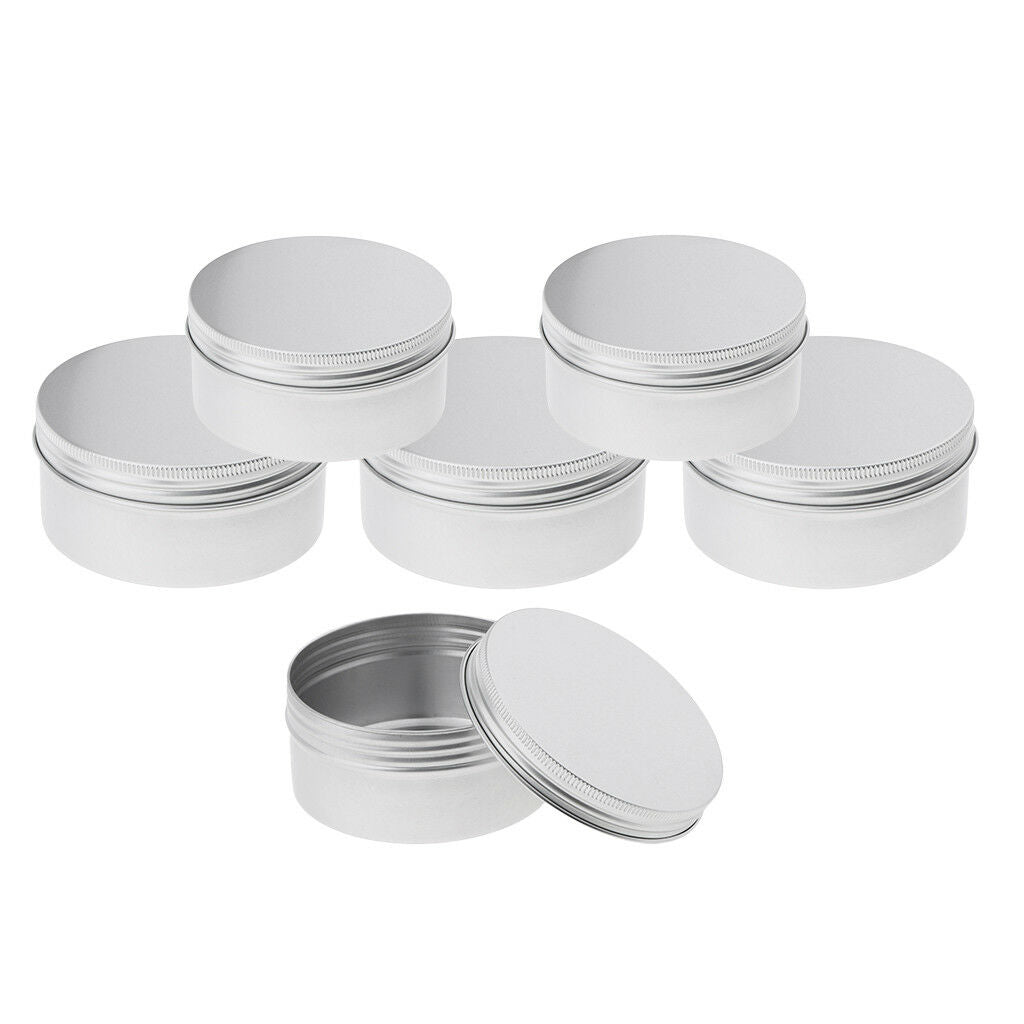 6pcs 200ml 250ml Empty Aluminium Nail Art Accessories Pot Jar Tin Container