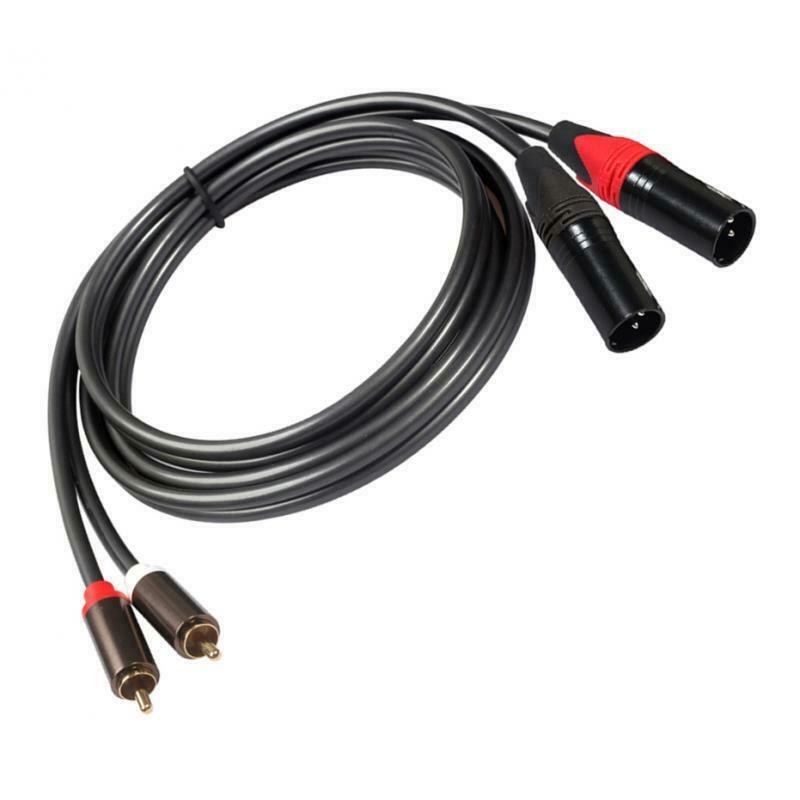 1 Set 2 RCA to 2 XLR Male Cable Audio Cord 1.5m for Amplifier Sound Box