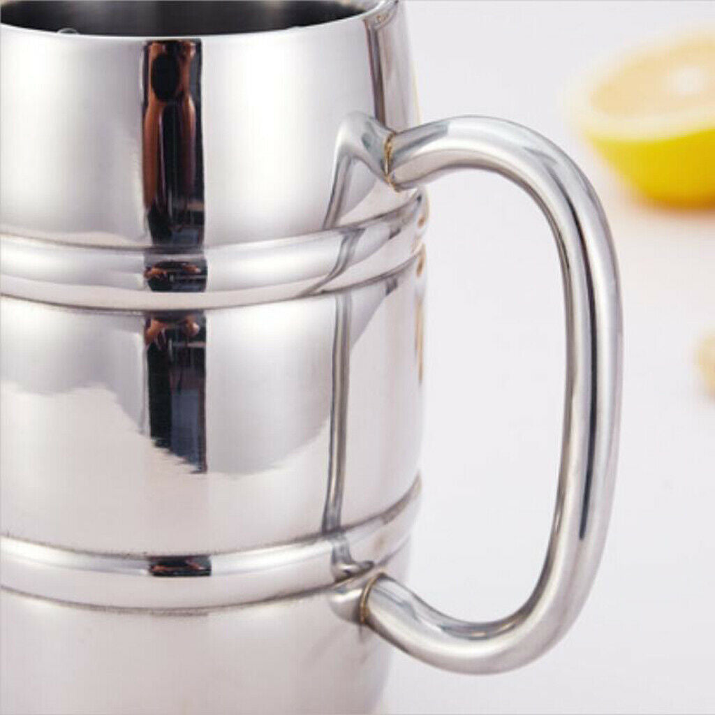 Stainless Steel Cup Mug Beer for Camping Picnic Hiking Office Decor 430ml-B